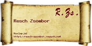 Resch Zsombor névjegykártya